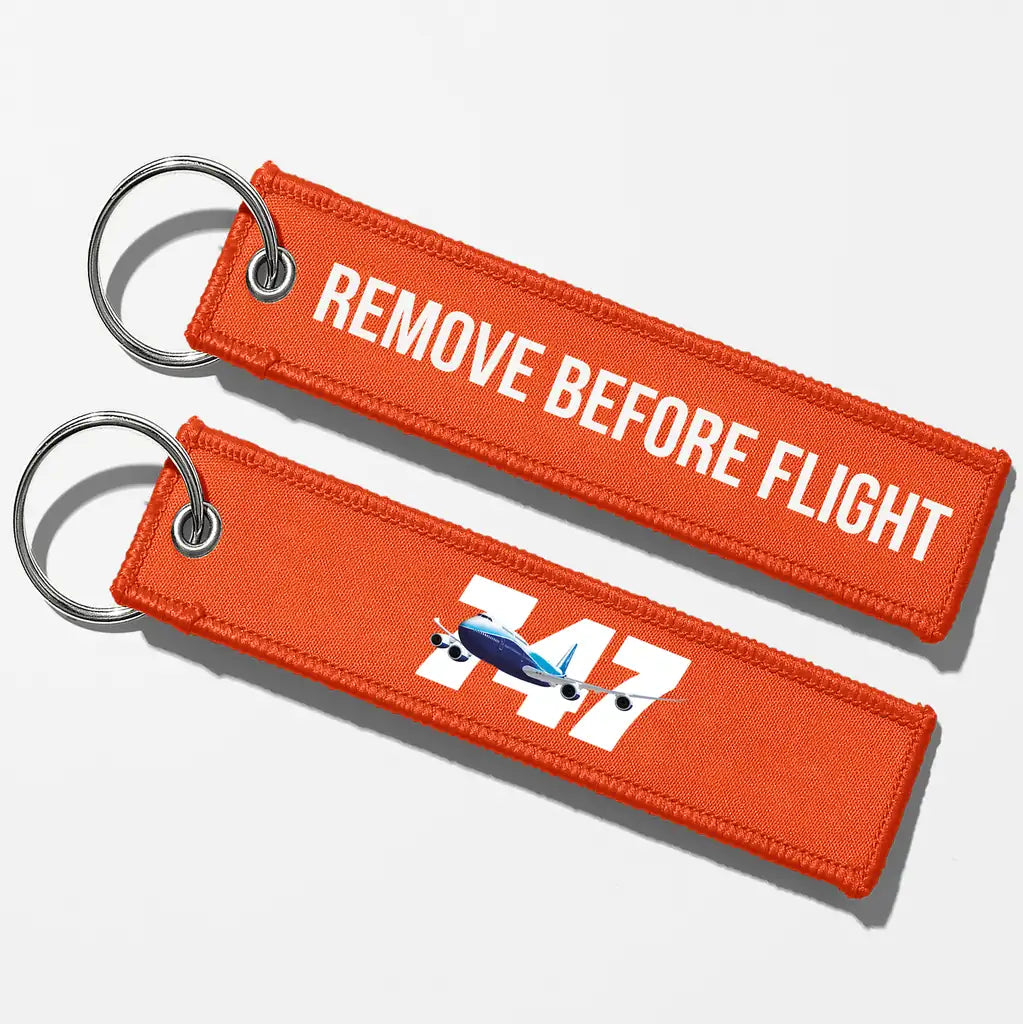 Super Boeing 747 Key Chains - Orange - Remove Before Flight