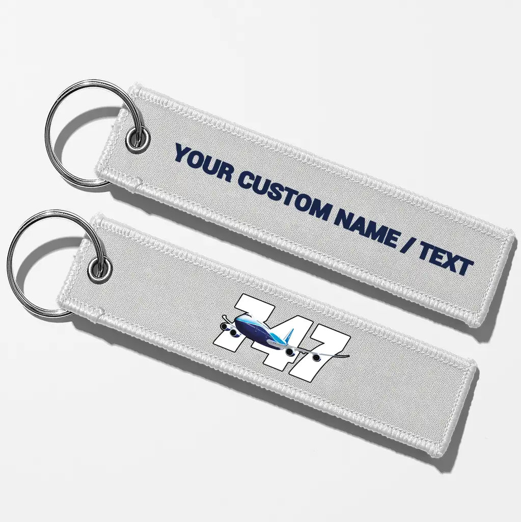 Super Boeing 747 Key Chains - White - Personalized