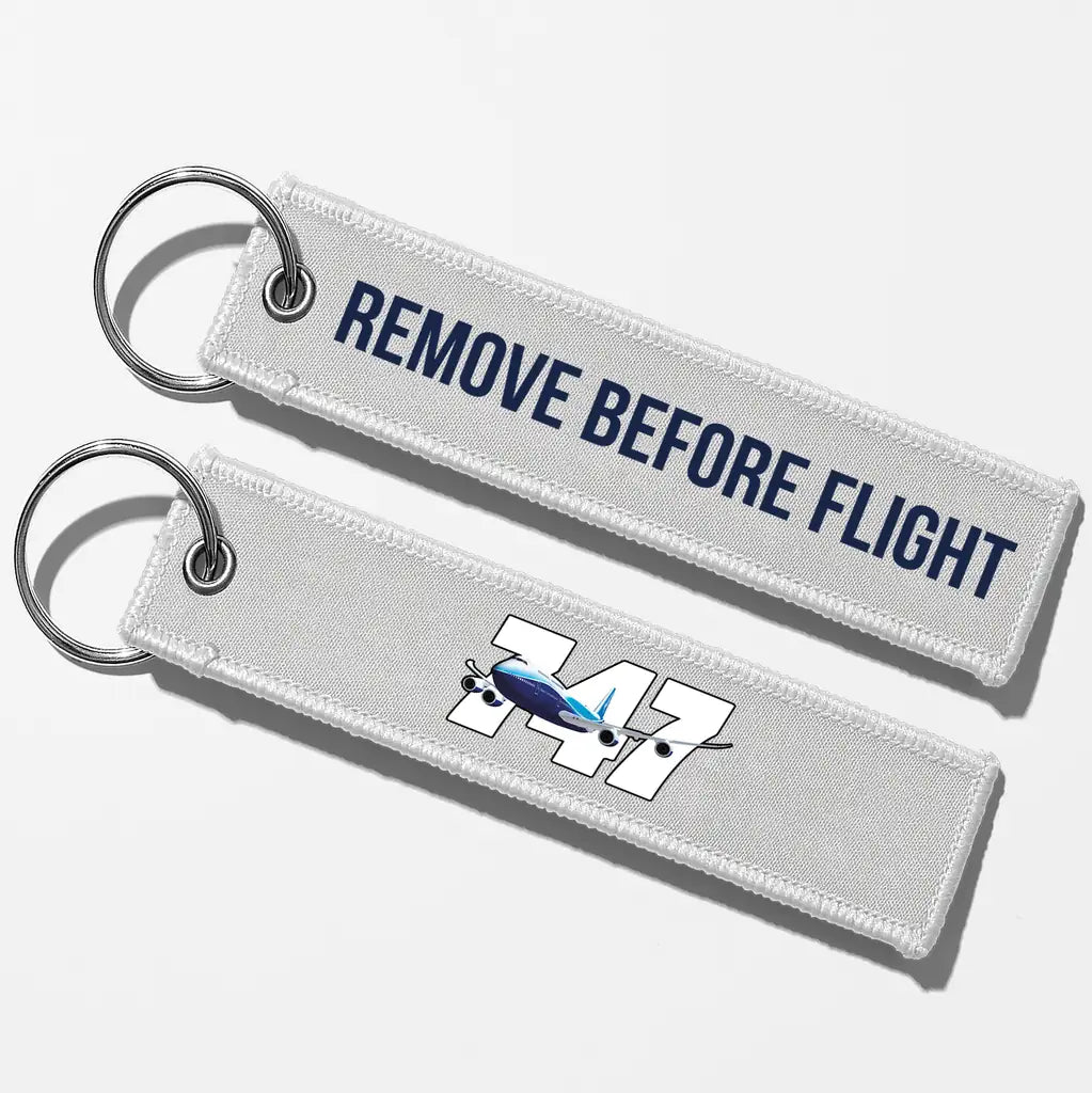 Super Boeing 747 Key Chains - White - Remove Before Flight