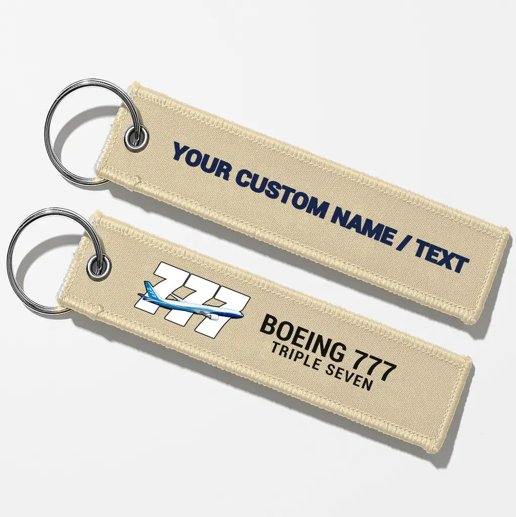 Super Boeing 777 Key Chains - Beige - Personalized