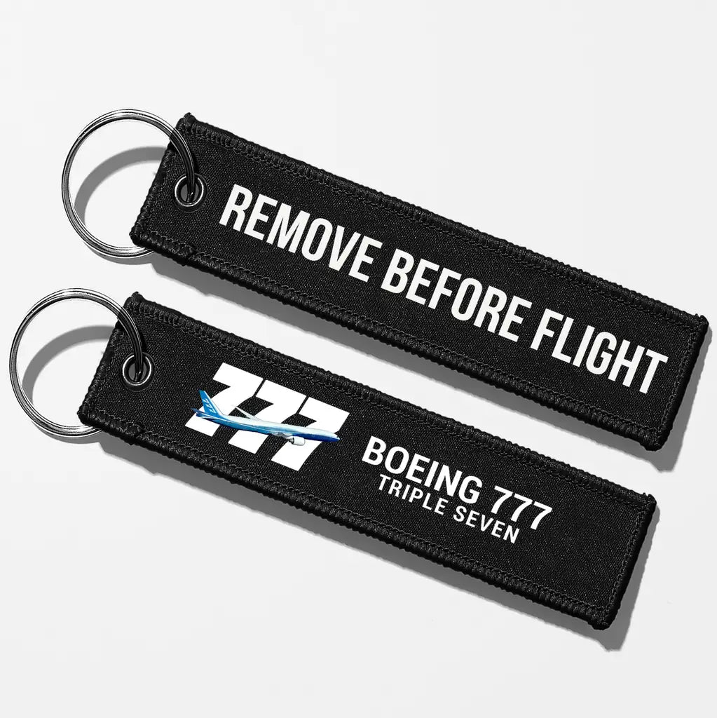Super Boeing 777 Key Chains - Black - Remove Before Flight
