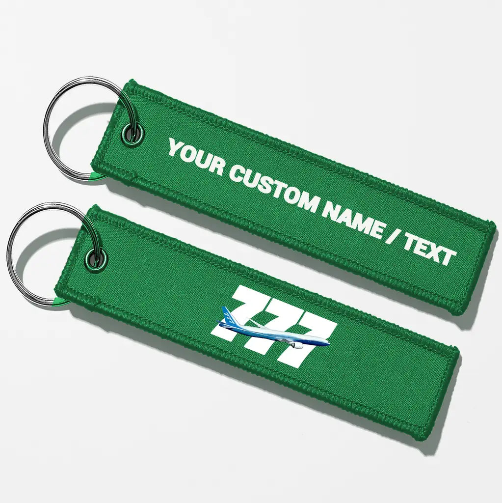 Super Boeing 777 Key Chains - Green - Personalized