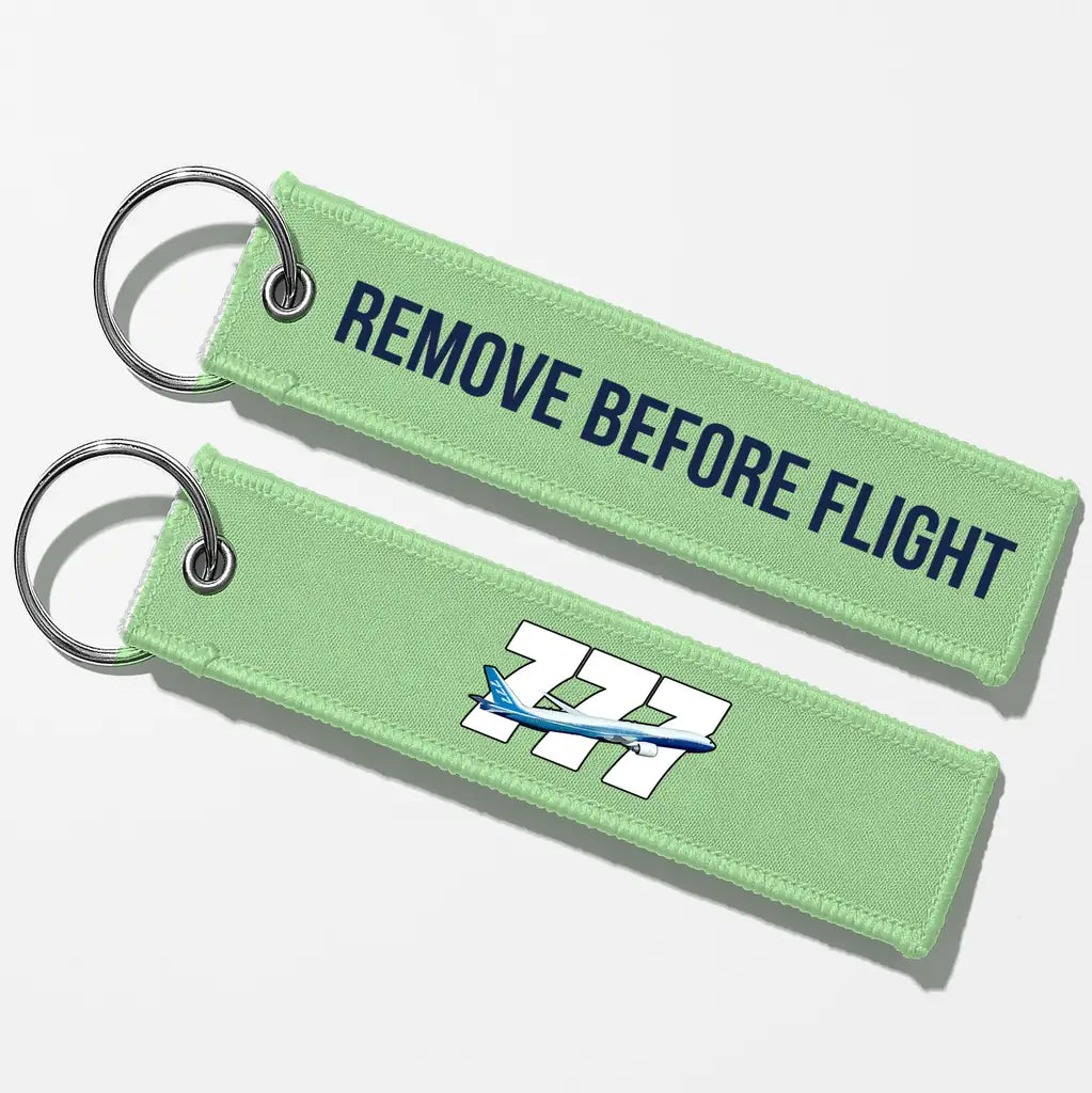Super Boeing 777 Key Chains - Light Green - Remove Before Flight