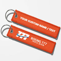 Thumbnail for Super Boeing 777 Key Chains - Orange - Personalized