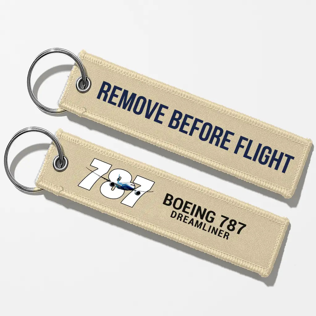 Super Boeing 787 Key Chains - Beige - Remove Before Flight