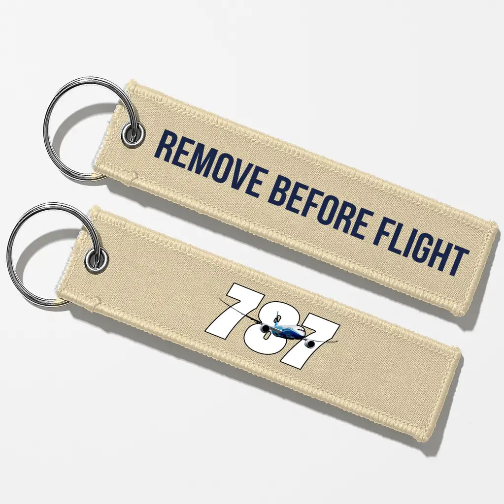 Super Boeing 787 Key Chains - Beige - Remove Before Flight