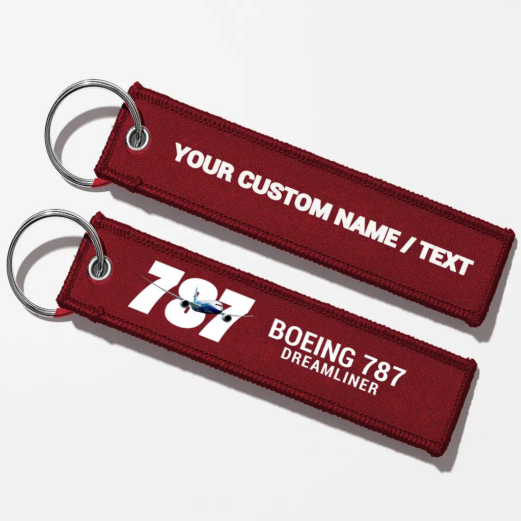Super Boeing 787 Key Chains - Dark Red - Personalized