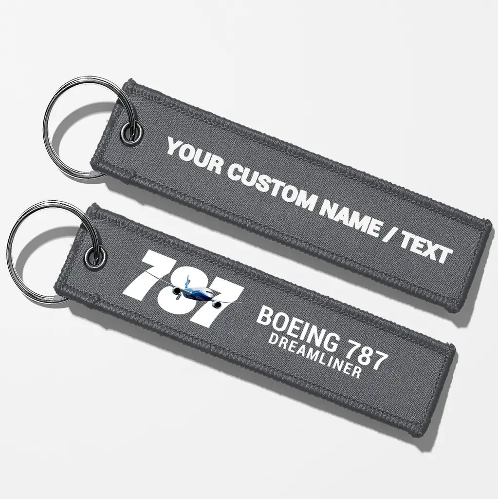 Super Boeing 787 Key Chains - Gray - Personalized