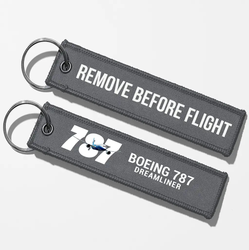 Super Boeing 787 Key Chains - Gray - Remove Before Flight