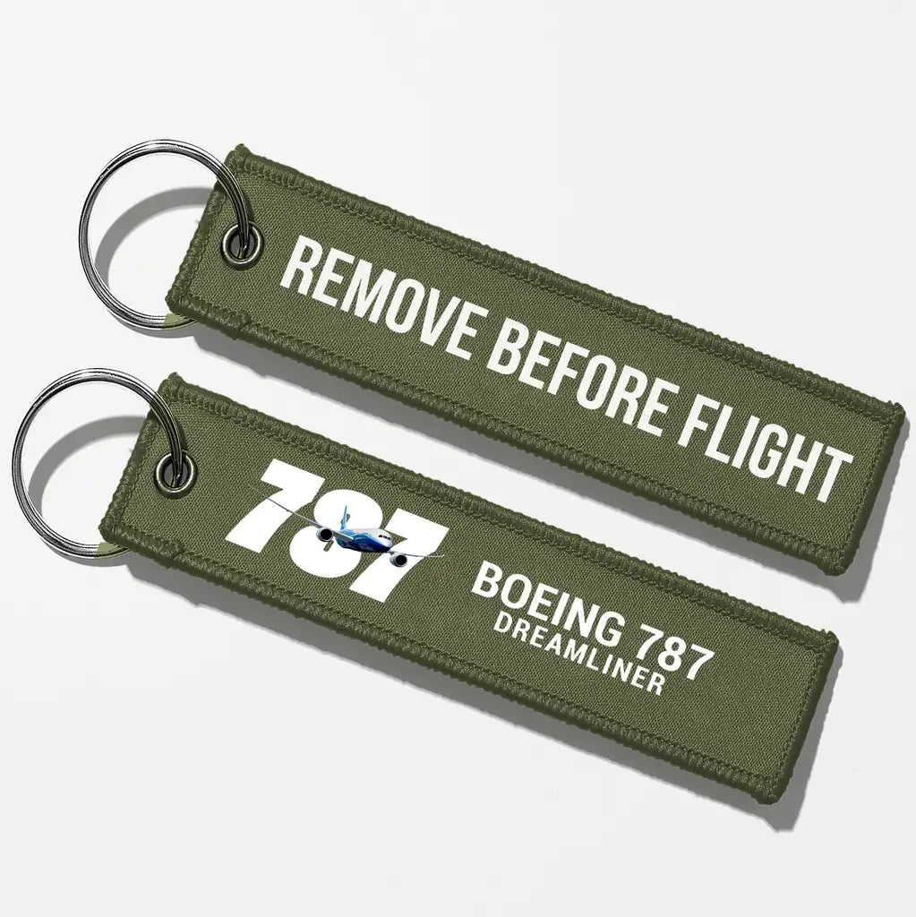 Super Boeing 787 Key Chains - Green Army - Remove Before Flight
