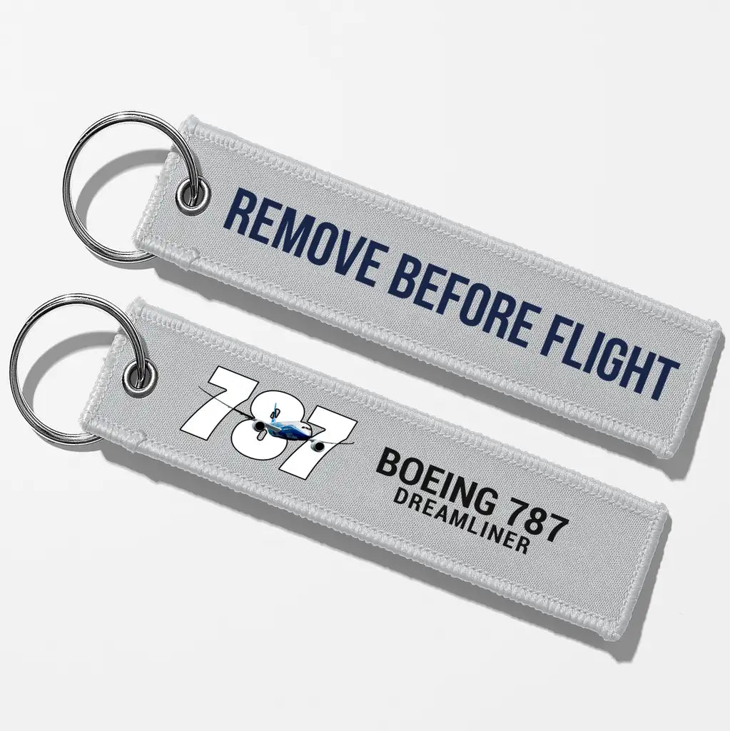 Super Boeing 787 Key Chains - Light Gray - Remove Before Flight