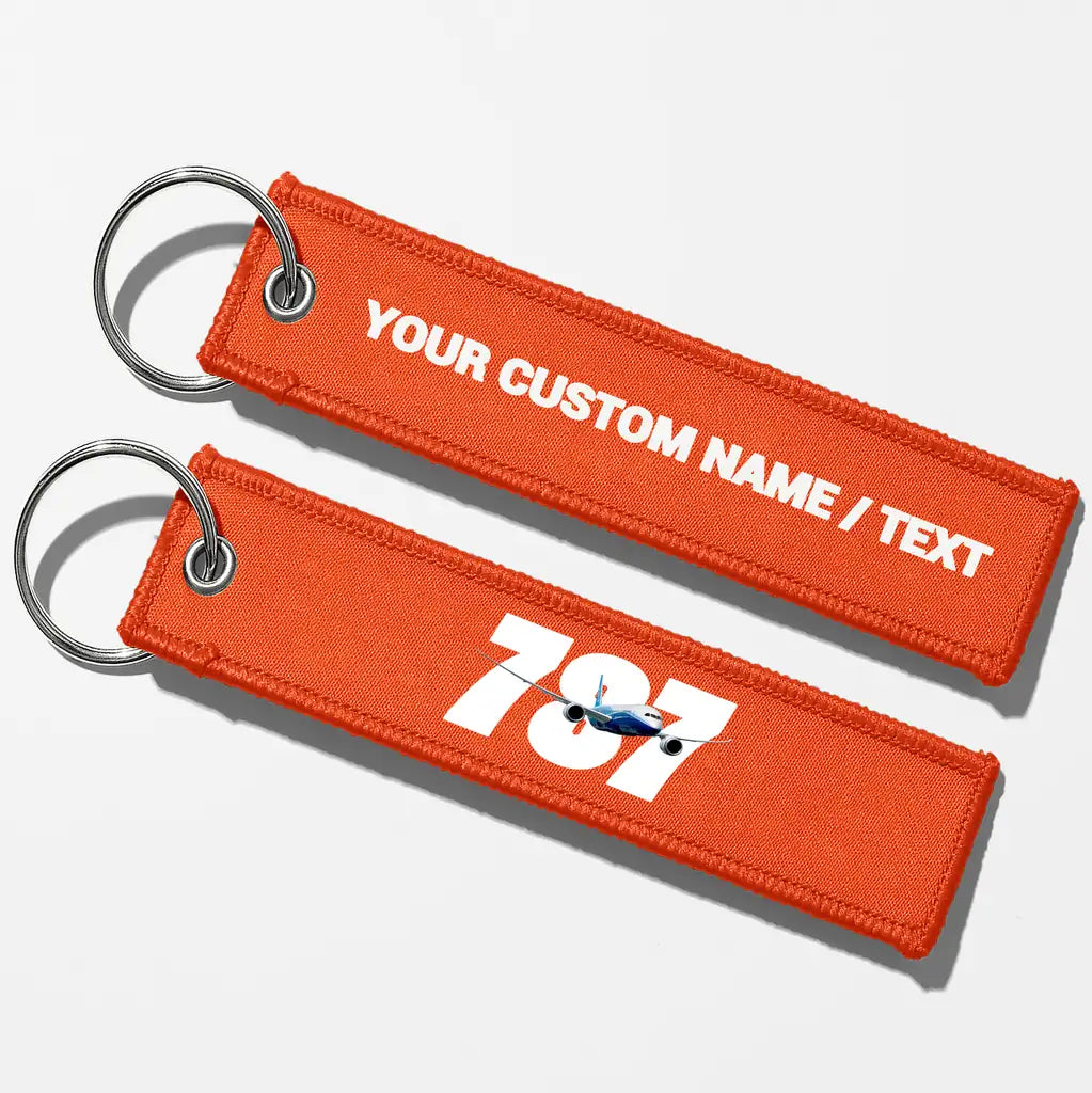 Super Boeing 787 Key Chains - Orange - Personalized