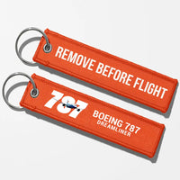 Thumbnail for Super Boeing 787 Key Chains - Orange - Remove Before Flight