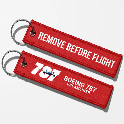 Super Boeing 787 Key Chains - Red - Remove Before Flight