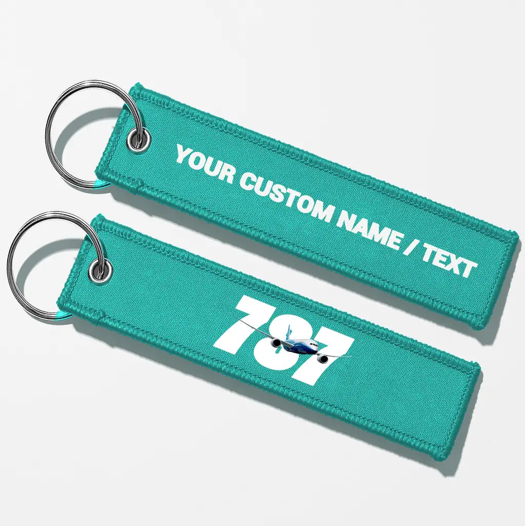 Super Boeing 787 Key Chains - Turquoise - Personalized