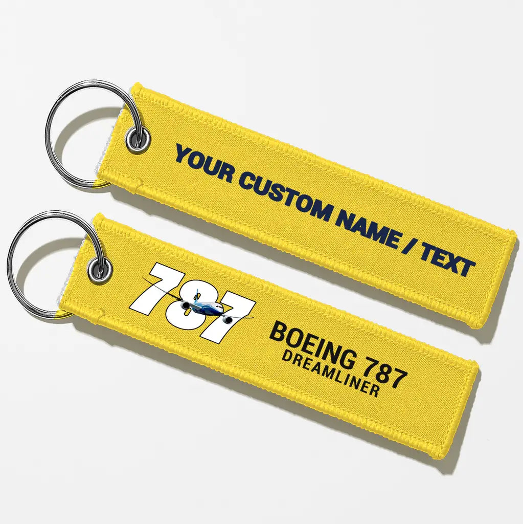 Super Boeing 787 Key Chains - Yellow - Personalized