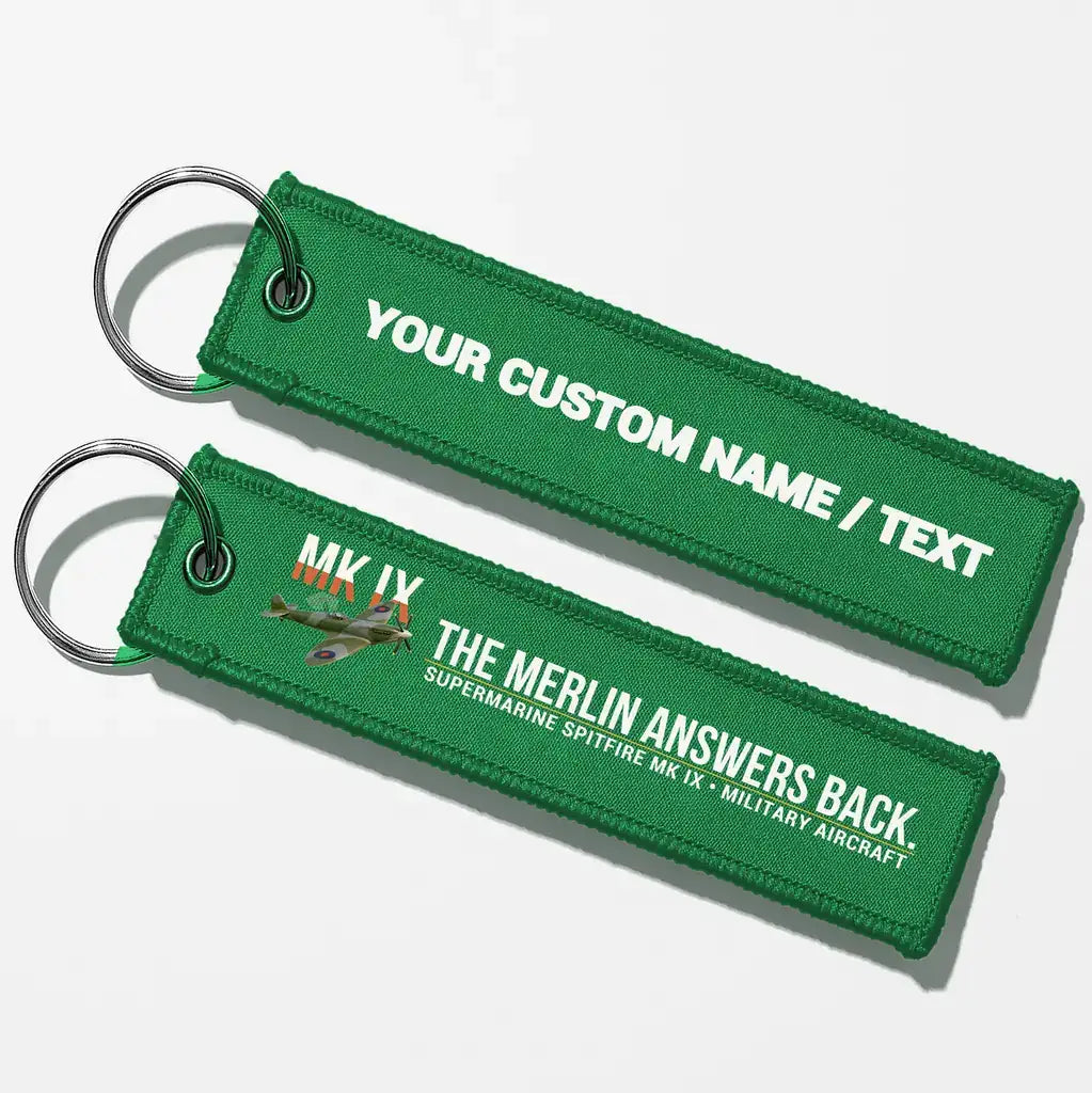 Supermarine Spitfire Mk IX Aviator Key Chains - Green - Personalized
