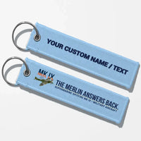 Thumbnail for Supermarine Spitfire Mk IX Aviator Key Chains - Light Blue - Personalized