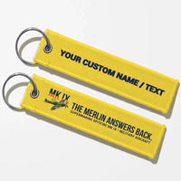 Thumbnail for Supermarine Spitfire Mk IX Aviator Key Chains - Yellow - Personalized