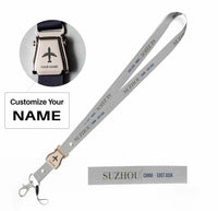 Thumbnail for Suzhou City Series seat belt lanyard - light gray with name