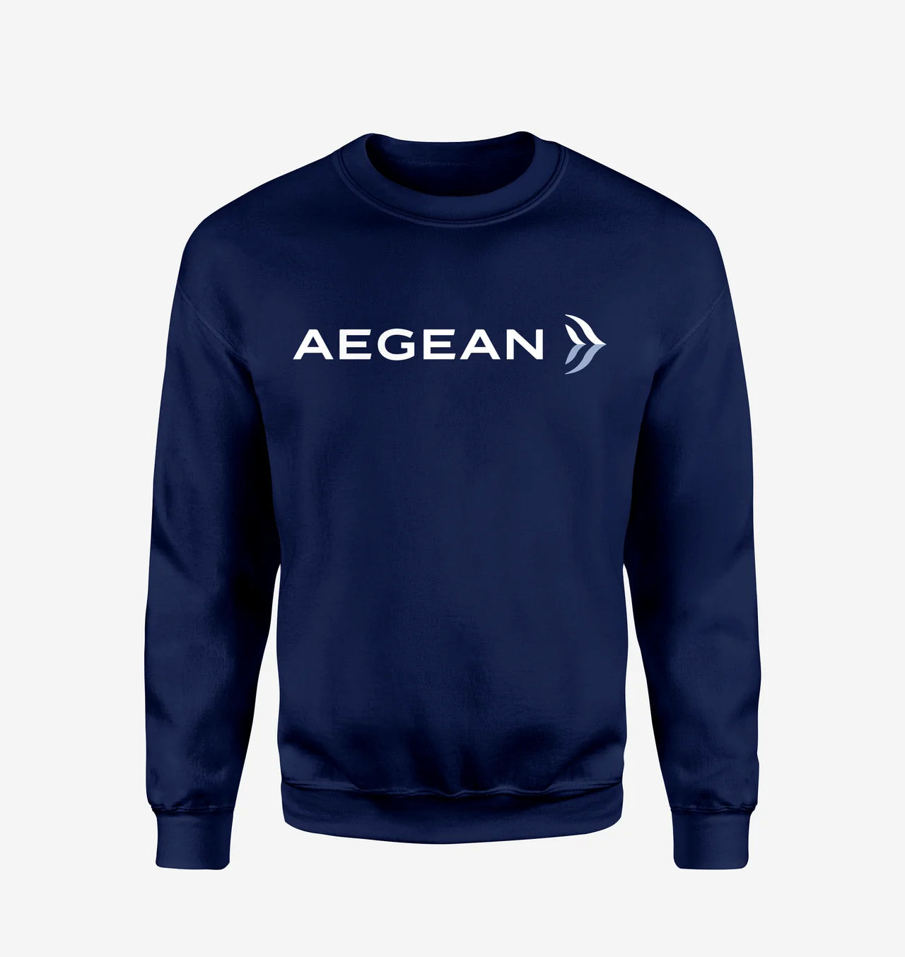 Aegean Airlines logo on navy blue sweatshirt