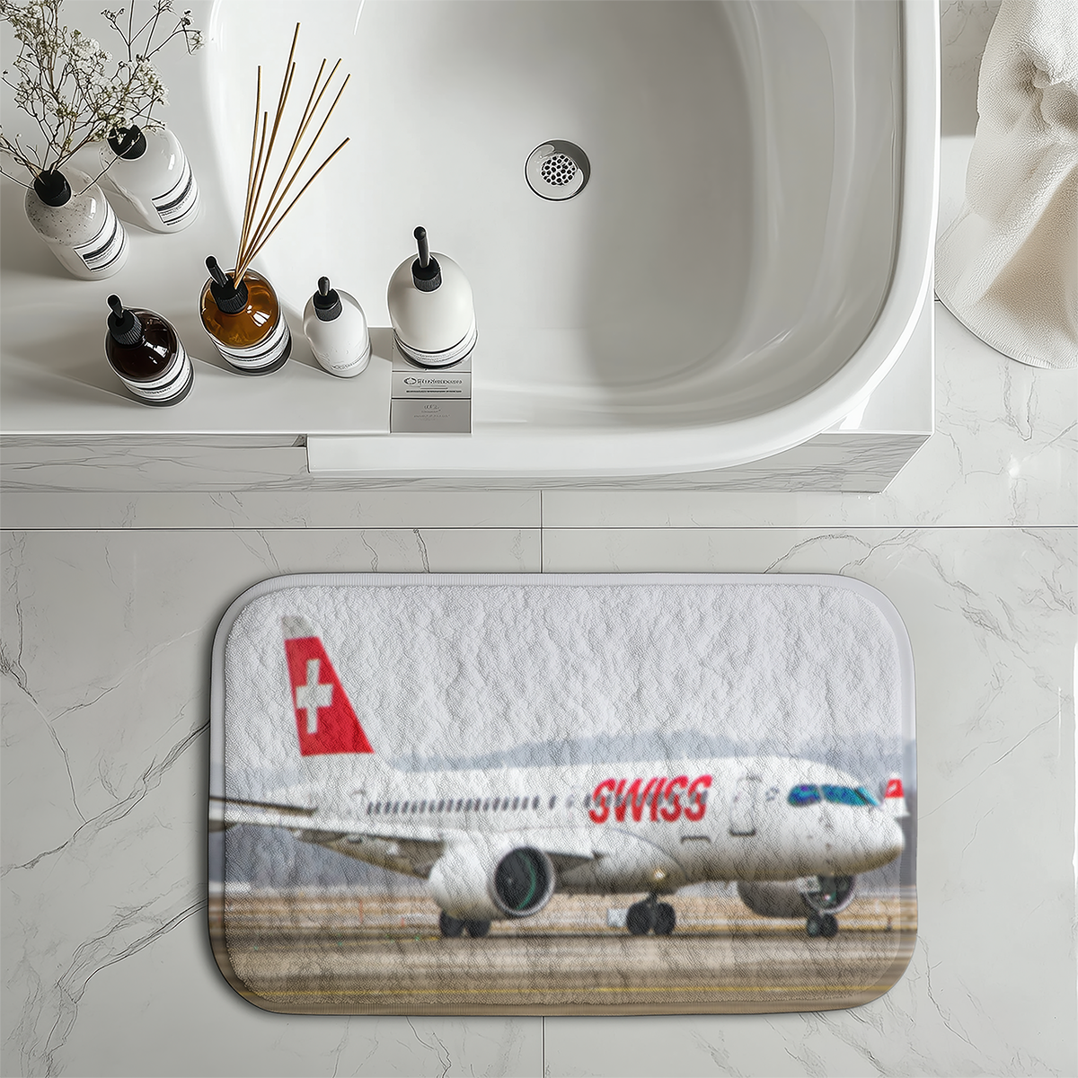 Swiss Airlines Bombardier CS100 Designed Bath Mats