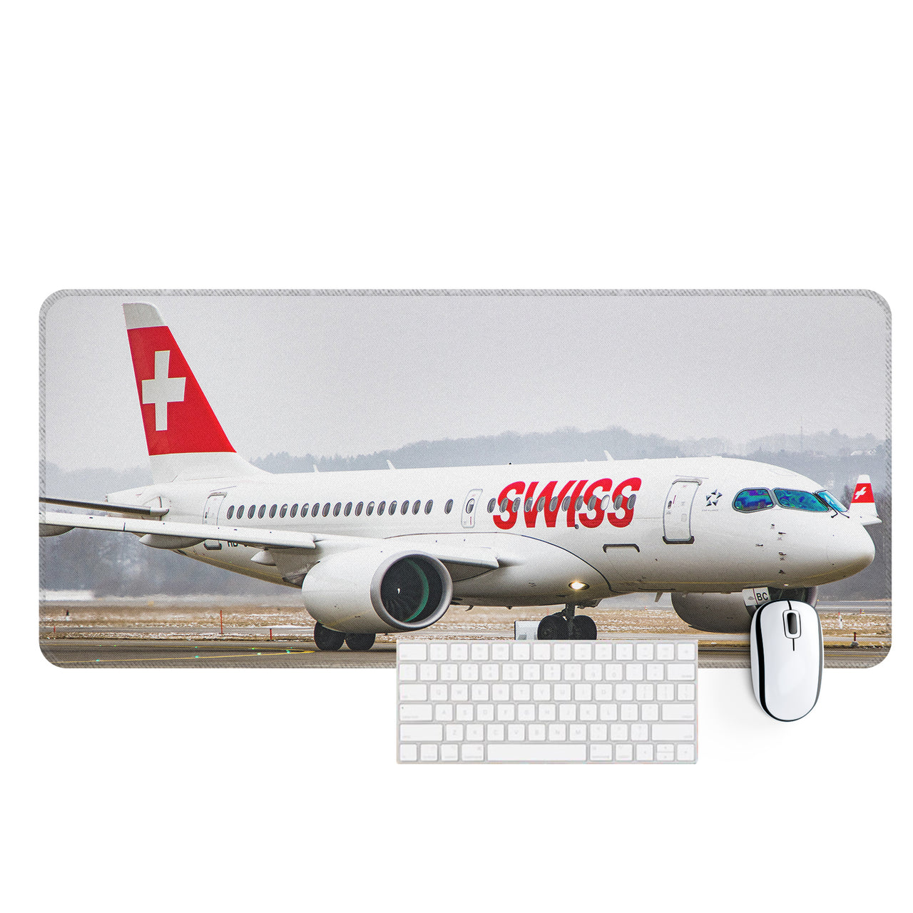 Swiss Airlines Bombardier CS100 Designed Desk Mats