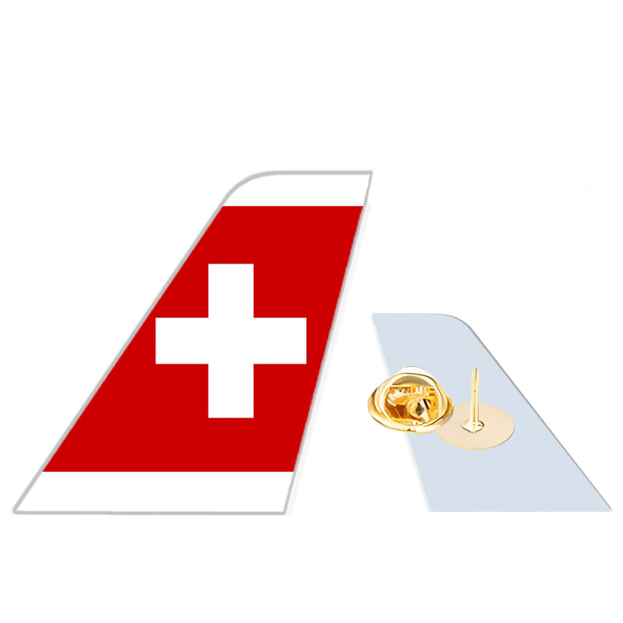 Swiss Airlines Designed Tail Shape Badges & Pins