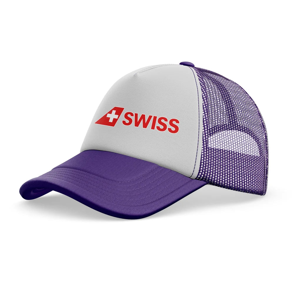 Swiss International Airlines trucker cap - purple