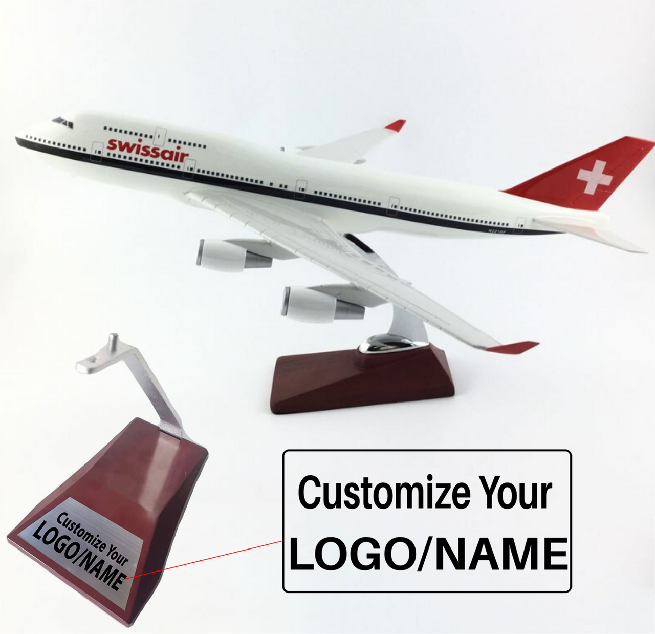 Swissair Boeing 747 Airplane Model (Handmade Special Edition 45CM)