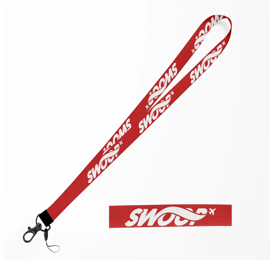 Swoop Airlines lanyard - red