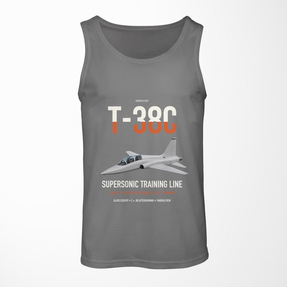 T-38C Talon design on gray tank top