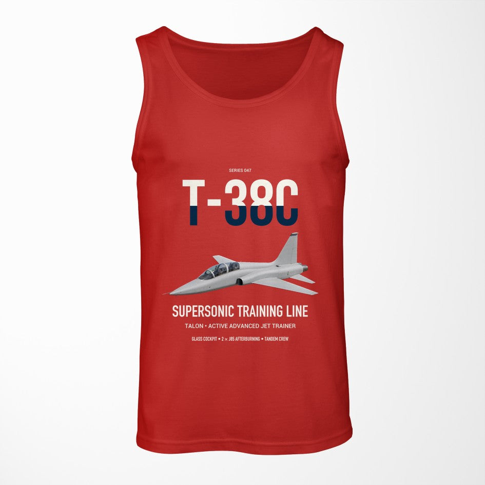 T-38C Talon design on red tank top