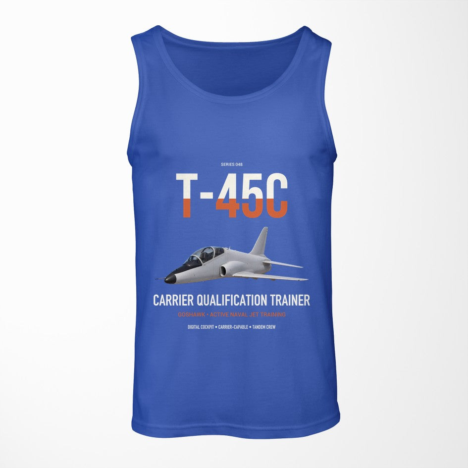 T-45C Goshawk design on blue tank top