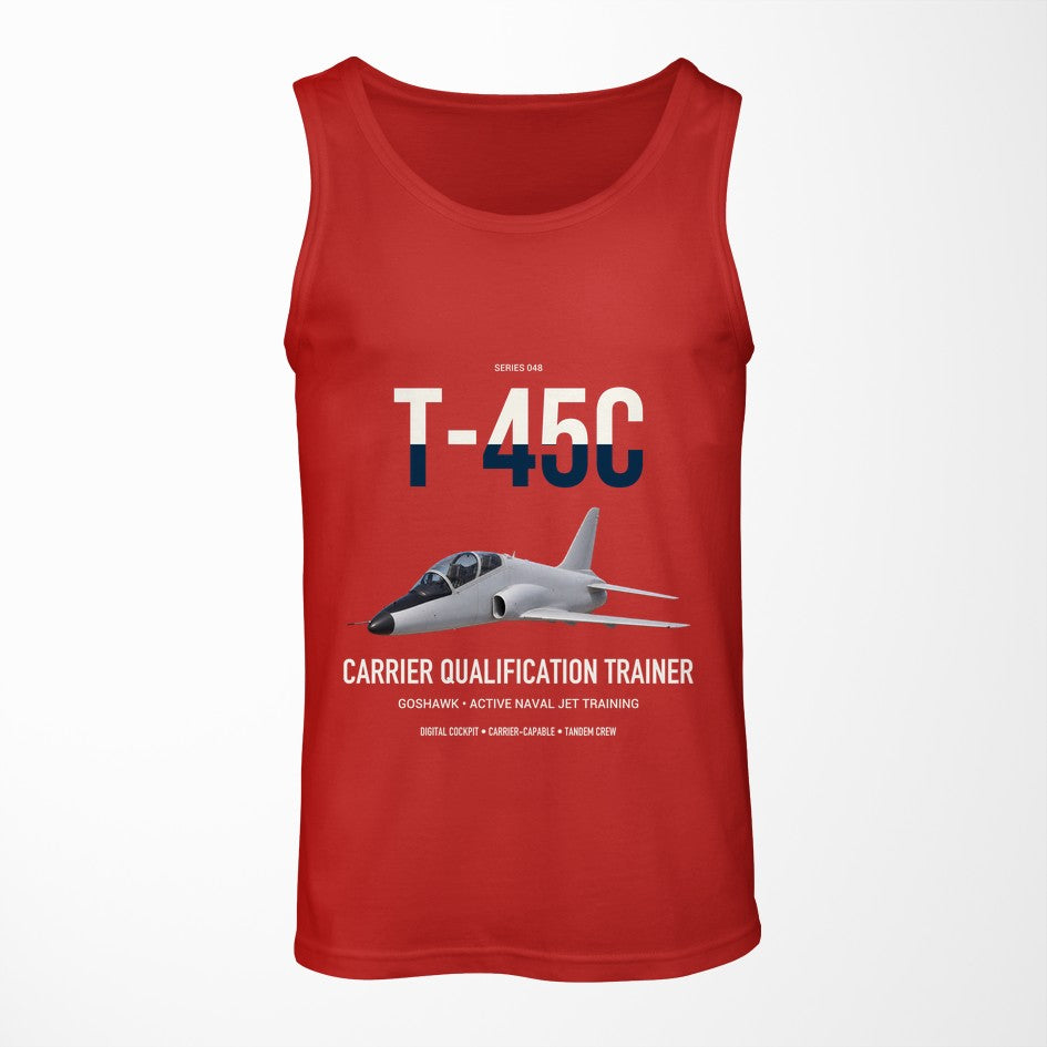 T-45C Goshawk design on red tank top