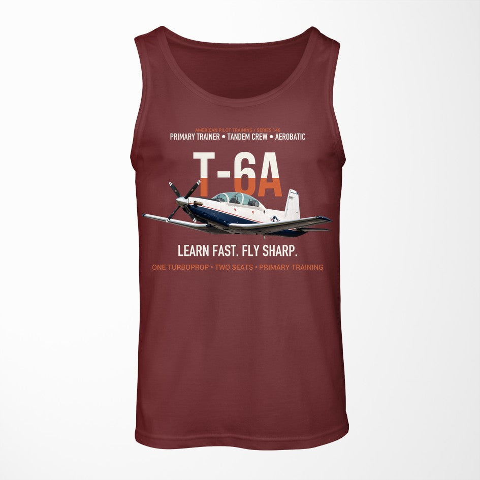 T-6A Texan II Train The Next Generation design on dark red tank top