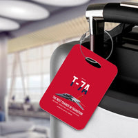 Thumbnail for T-7A Red Hawk design on red acrylic luggage tags, double-side print