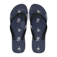 Thumbnail for Tobago A.N.R. Robinson International Airport (TAB) Slippers & Flip Flops - Slippers - Flip Flops - Pattern - Navy Blue
