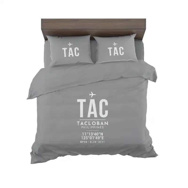 Daniel Z. Romualdez Airport (TAC) Bedding Sets & Blankets - Bedding Set - ID Tag - Gray