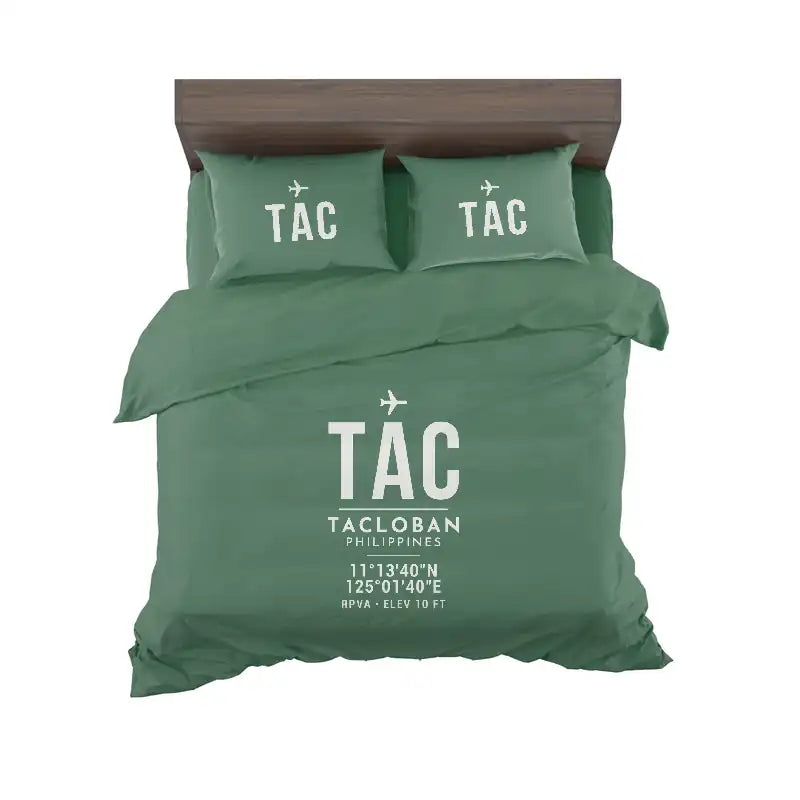 Daniel Z. Romualdez Airport (TAC) Bedding Sets & Blankets - Bedding Set - ID Tag - Green