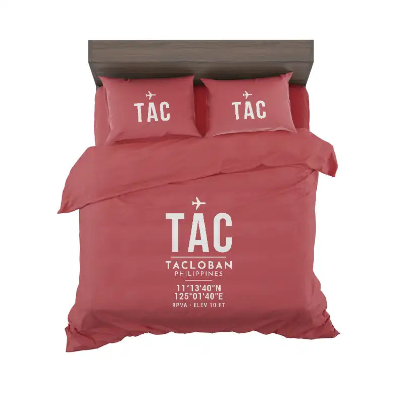 Daniel Z. Romualdez Airport (TAC) Bedding Sets & Blankets - Bedding Set - ID Tag - Red