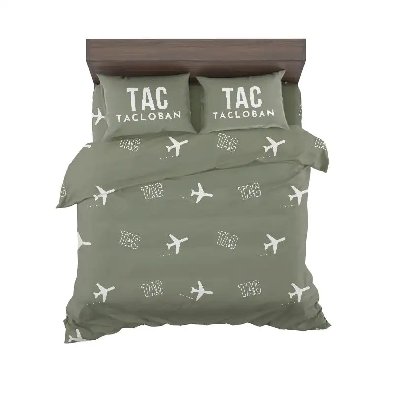 Daniel Z. Romualdez Airport (TAC) Bedding Sets & Blankets - Bedding Set - Pattern - Green Army