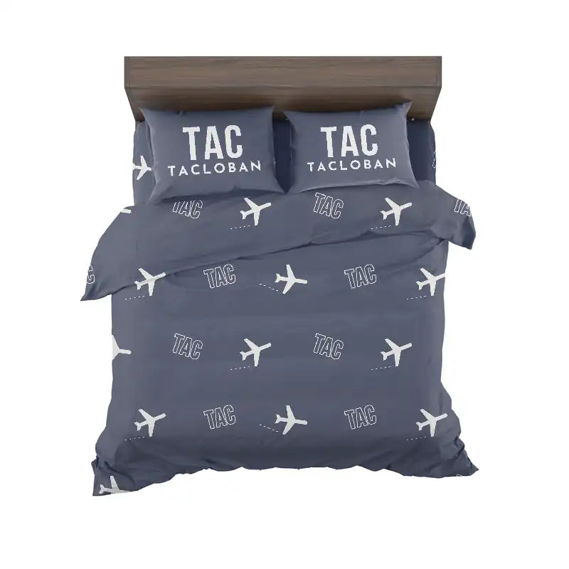 Daniel Z. Romualdez Airport (TAC) Bedding Sets & Blankets - Bedding Set - Pattern - Navy Blue
