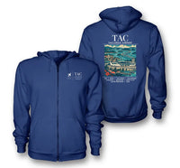 Thumbnail for TAC - Poster - Zipped Hoodie - Blue
