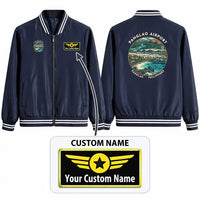 Thumbnail for Bohol-Panglao International Airport (TAG) Stylish Jackets - Baseball Collar - Badge + Name - Navy Blue