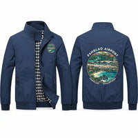Thumbnail for Bohol-Panglao International Airport (TAG) Stylish Jackets - Stand Collar - Badge - Navy Blue
