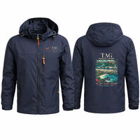 Thumbnail for Bohol-Panglao International Airport (TAG) Stylish Jackets - Hooded Windbreaker - Poster - Navy Blue