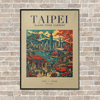 Thumbnail for TAIPEI - Poster - Canvas Framed - Beige