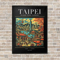 Thumbnail for TAIPEI - Poster - Canvas Framed - Black