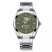 Thumbnail for Takamatsu Airport (TAK) Aviator Watches - Classic - Green Army - Stainless Steel Band - For Men